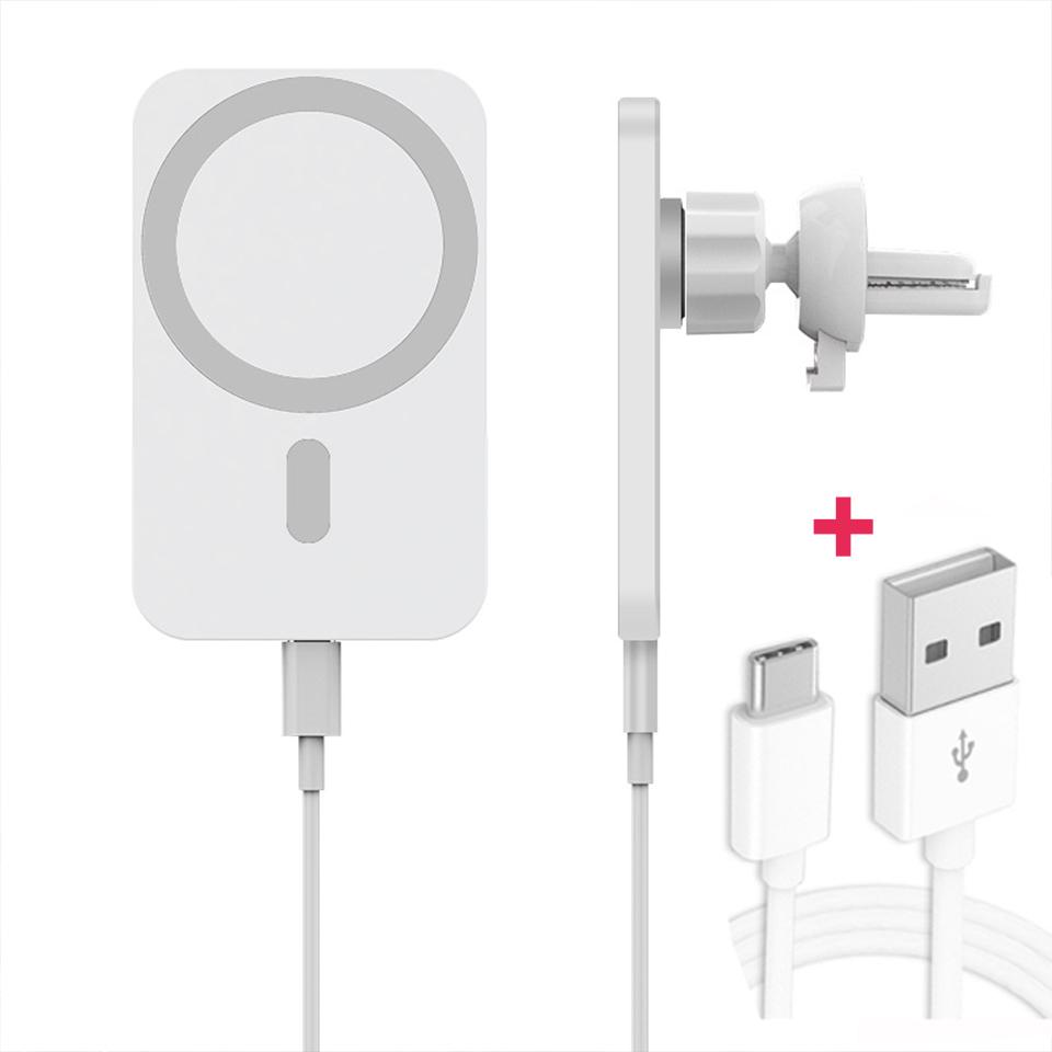 Chargeur Sans Fil Magnétique Support de Téléphone Voiture pour iPhone 14 13 Pro Max 12 Accessoires Téléphone Adaptateur Induction Charge Rapide 30W