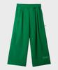 Yankoaleupeu Diploma Embroidered Wide Double-Pleat Sweatpants - Green