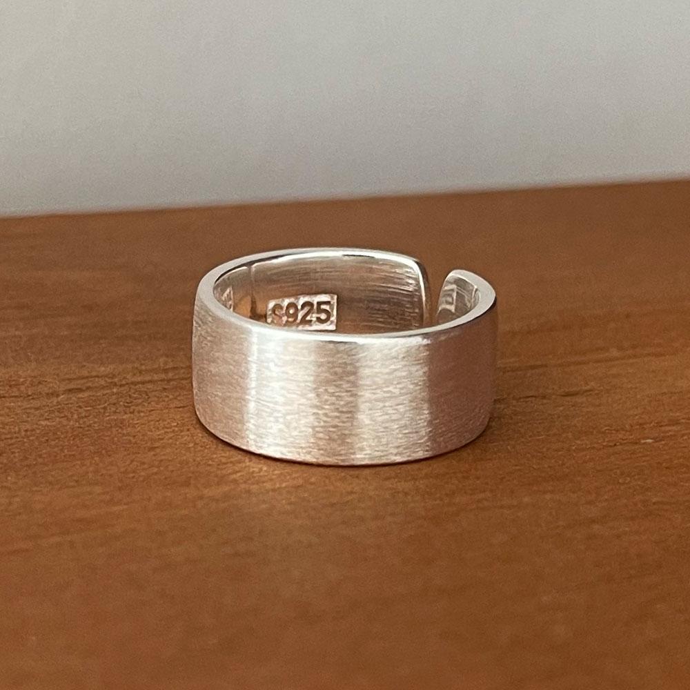 BF CLUB 925 Silver Rings For Women Simple Finger Open Vintage Handmade Wide Smooth Ring Allergy For Party Birthday Gift