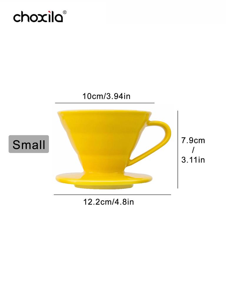 1 ks Keramický kávový dripper, Přelévací kávový filtr, Sdílecí hrnec Drip filtrační kalíšek, Opakovaně použitelný kuželovitý příslušenství k přelévacímu kávovaru