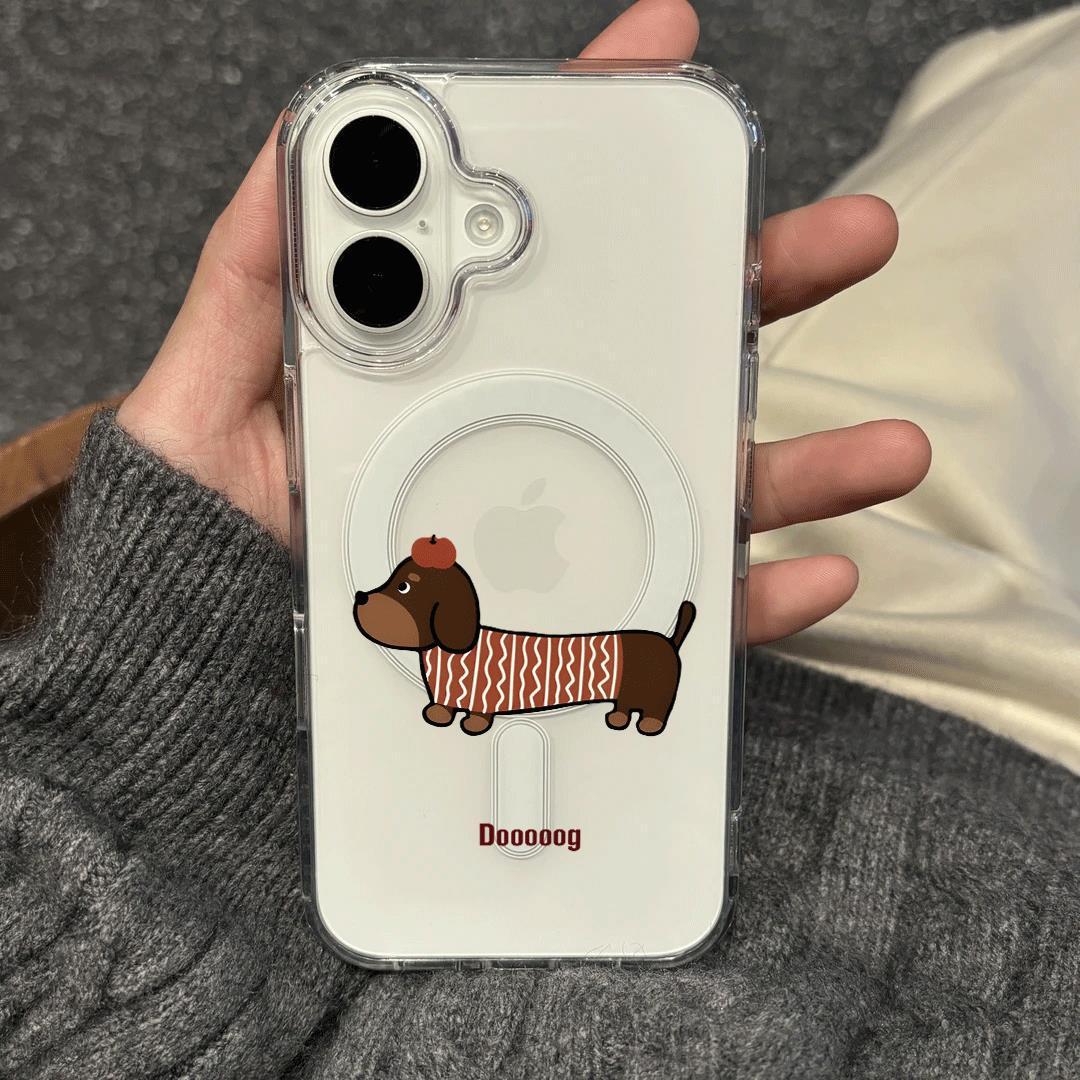 

Cartoon Sausage Dog Acrylic Phone Case for Apple 11, 13 Pro, 14, 15, 16, 17 Pro Max 11