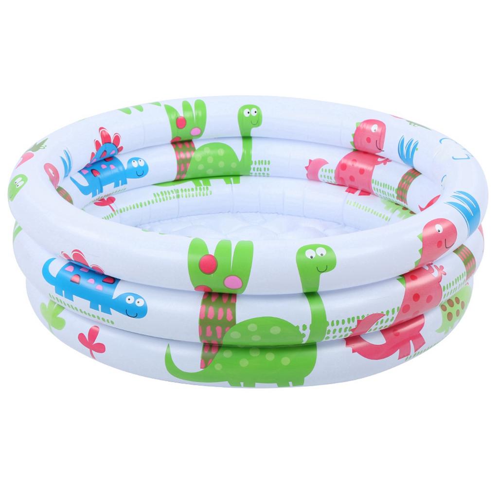 Piscina Gonfiabile Rotonda per Bambini Piccoli Portatile Gonfiabile Bambini Piccola Pompa Cartone Animato Dinosauro Piscina Interno