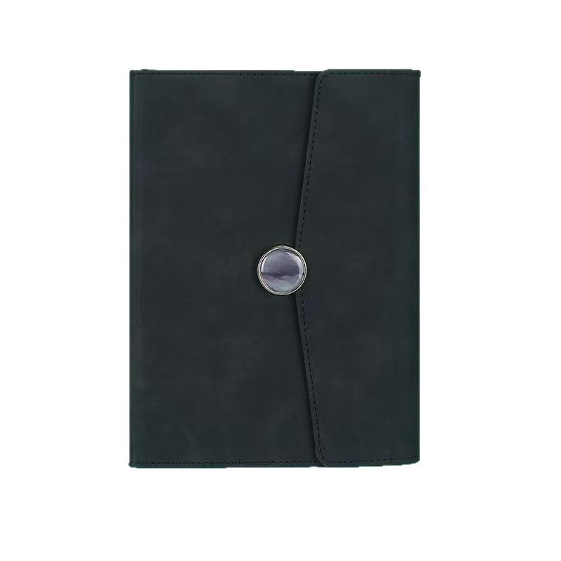 Customizable A5 PU Leather Notebook with Buckle, for Business or Diary Use - Loose-leaf Design.
