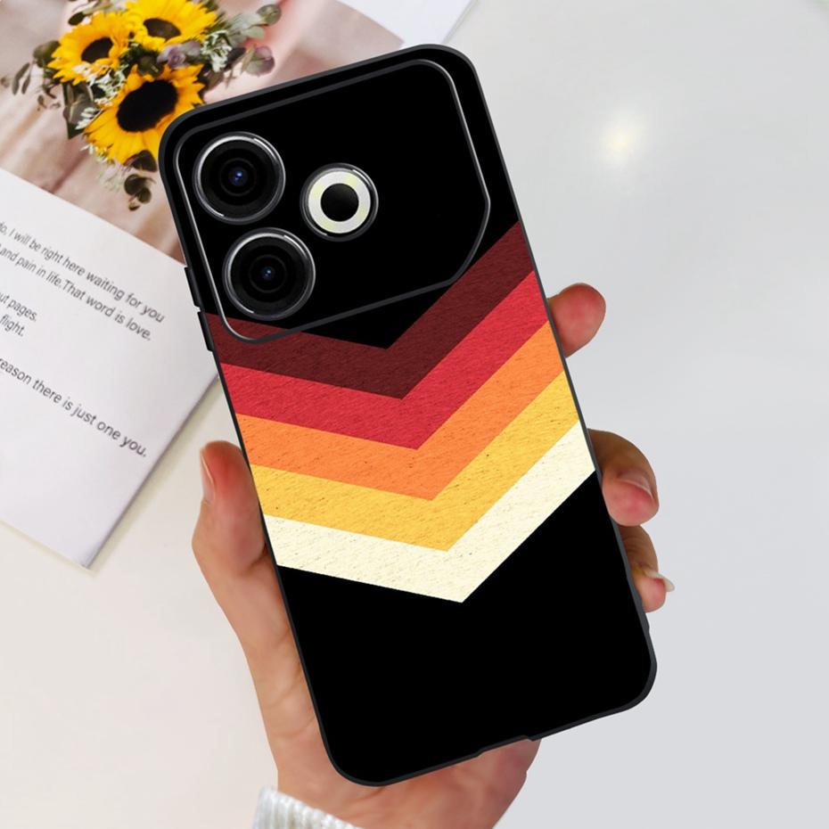 2024 Fashion Case For Tecno Pova 6 Neo Black Silicone Soft TPU Back Cover For Tecno Pova 6Neo 4G Phone Cases