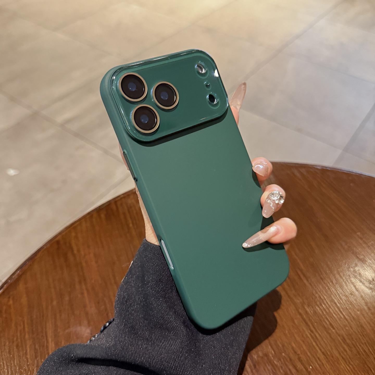 

Молочний Матовий Тонкий Чохол для IPhone 17 Pro Max, Новинка, Тонка Матова Жорстка Задня Кришка з Вбудованим Захистом Камери iPhone 12 темно-зелений колір