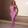 European-American Spicy Girl Sleeveless Cutout Bodysuit & Tight Long Pants Set