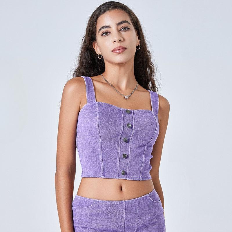 Spring and Summer Women's New High Elastic U-shaped with Chest Pad Suspenders Sports Leisure Fitness Yoga Vest