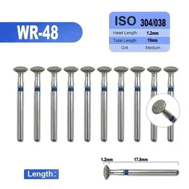 10pcs/box Dental Diamond Burs Drill FG Diamond 1.6mm Shank for High Speed Handpiece Burs