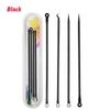 4PCS Stainless Steel Blackhead Remover Tool Kit Professional Comedone Acne Extractor for Pore Cleaning Face Nose Skin Care
