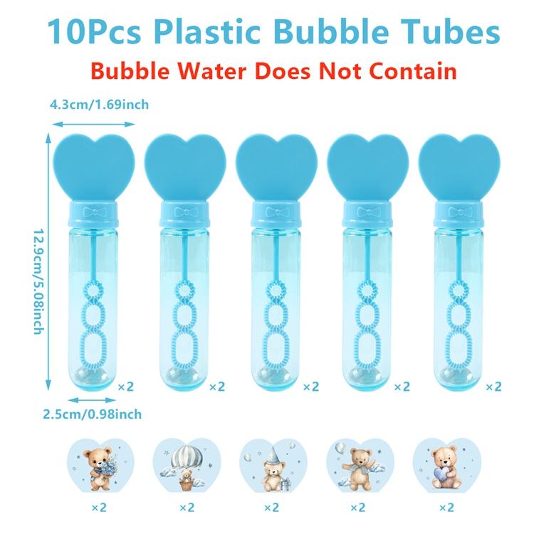 

Blue Pink Bear Heart Sticker Bubble Tube Soap Bottle Birthday Party Decoration Gender Reveal Kids Favors Toys Gifts Baby Shower синий