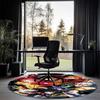 Demon Slayer Printed Round Rug Carpet Chair Rug Area Rug Entryway Doormats,for Office Chair Living Room Bedroom Kitchen Room.