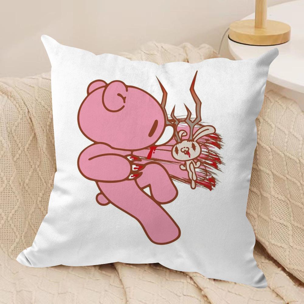 Cartoon G-GloomyS Bear Cushion Cover Soft Plush Fabric Double-Sided Printed Sofa Cushion Cover for All Seasons Home Decor Gift