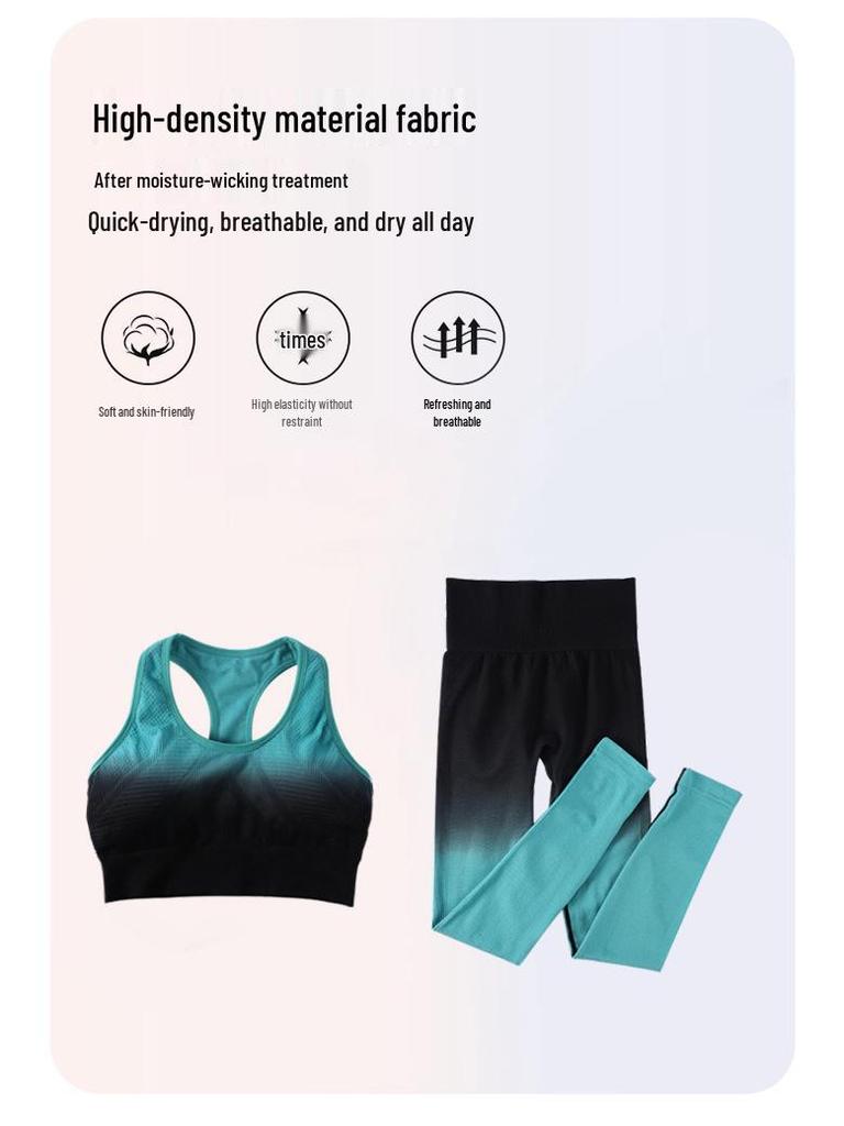 Summer Gradient High-Waist Yoga Leggings: Butt-Lifting, Tight-Fit Sports Training Pants