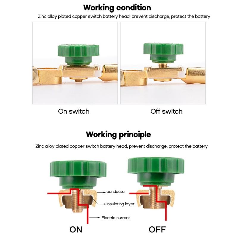 Car Battery Power-off Switch for MotorcyclesTerminal LinksSwitch Quick Cut-off Disconnect Protector Batteries Leak-proof