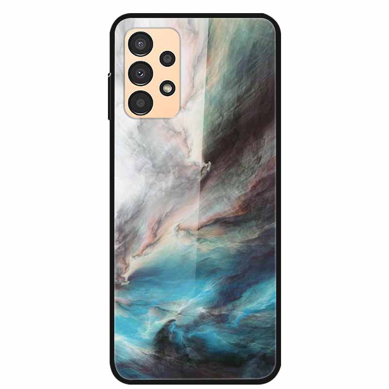 Funda para Samsung A53 5G 2022 Mármol Vidrio Templado Tapa Dura para Fundas de Teléfono Samsung Galaxy A33 A73 5G Protección Fundas
