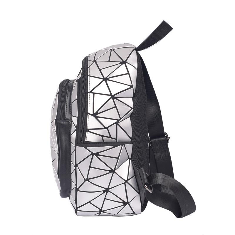 Luminous Geometric Backpack Women's Bag New Diamond Zipper Backpack Trend Bag Women's Bag
