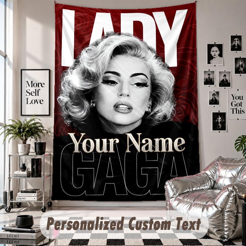 Wandbehang mit individuellem Namen & Text, Lady Gaga Dekorationstextil für Schlafzimmer