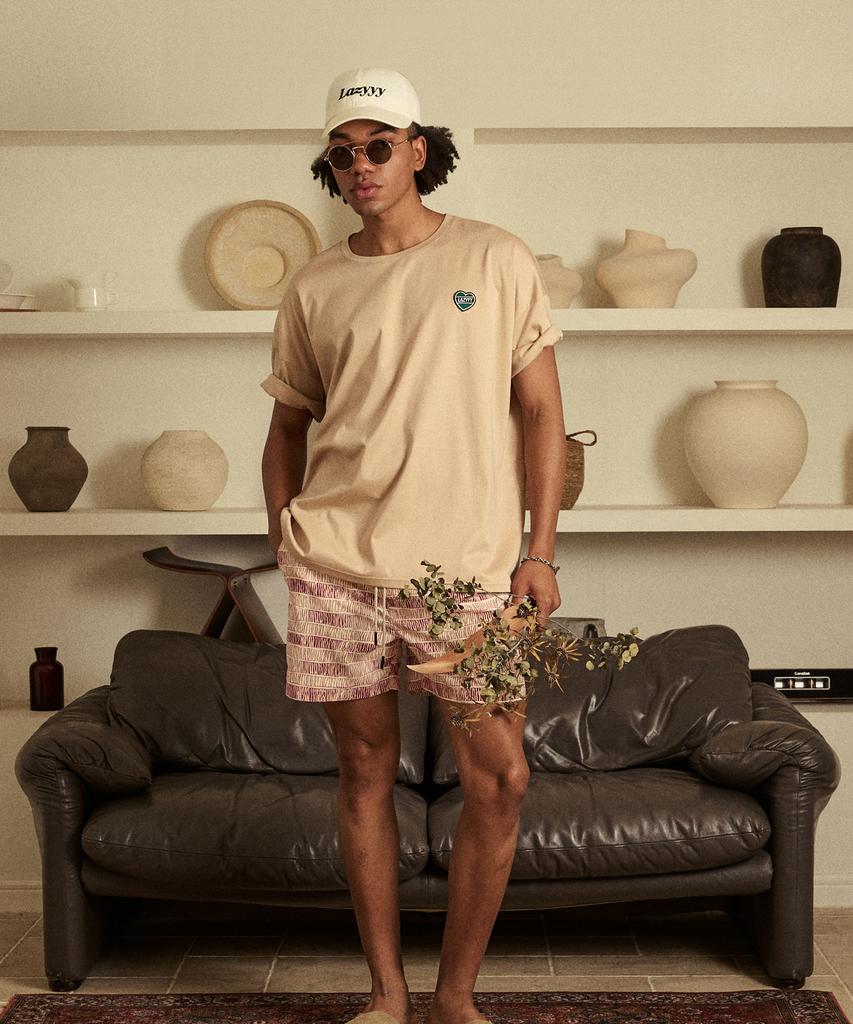 LAZYYY Cream Patch Supima T-Shirt