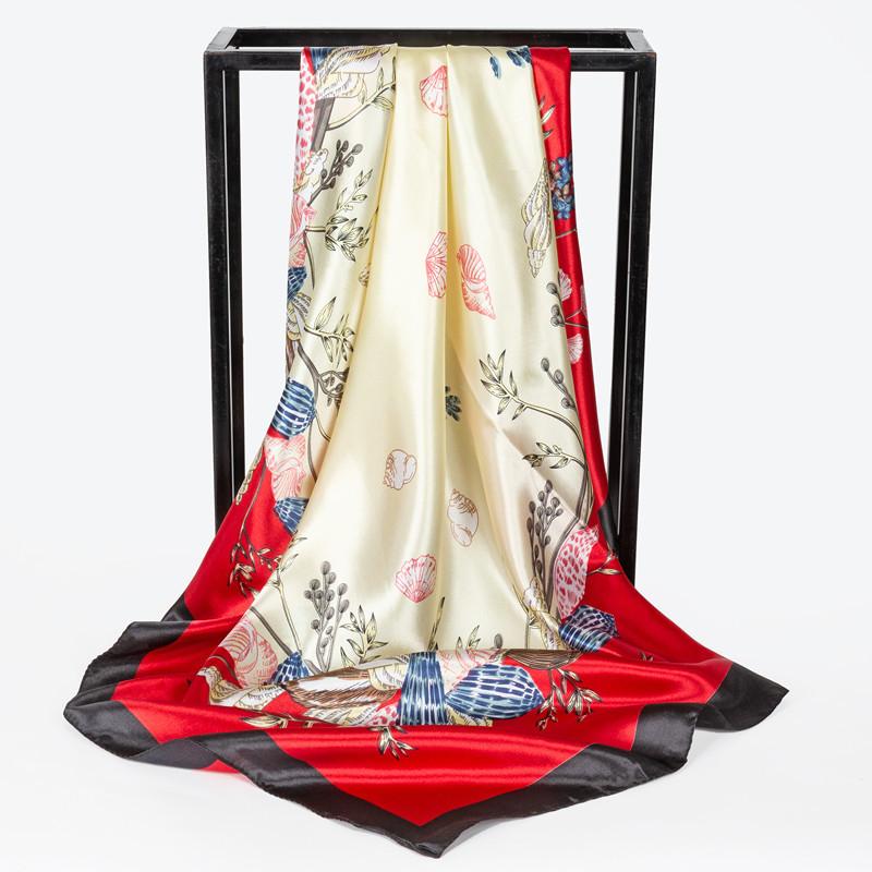 90 Large Square Scarves, Silk Scarves, Women'S Imitation Silk Fashion Shirts, Small Square Scarves, Mother Scarves.
