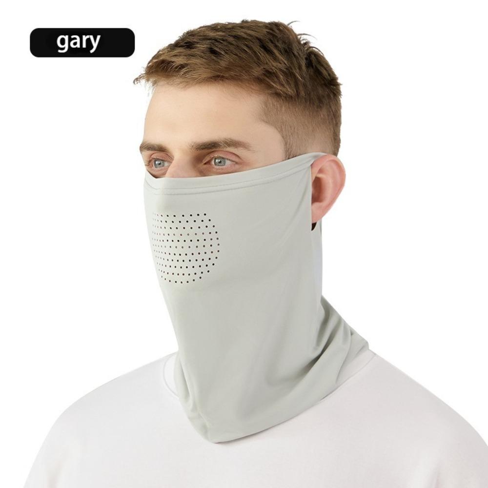 Ice Silk Mask for Men Breathable and Cool in Summer Outdoor Cycling  Hiking Face Cover Neck Wrap UV Protection Ear Bandana Scarf