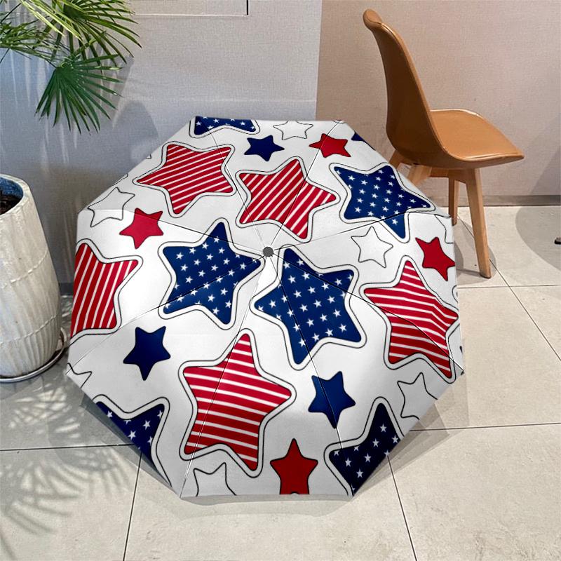 American Flag Fashionable Automatic Opening/Closing Folding Umbrella. Portable and Foldable, Ideal for Gift, Travel, and Daily Use