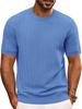 T-shirt da uomo estiva a maniche corte in maglia tinta unita casual