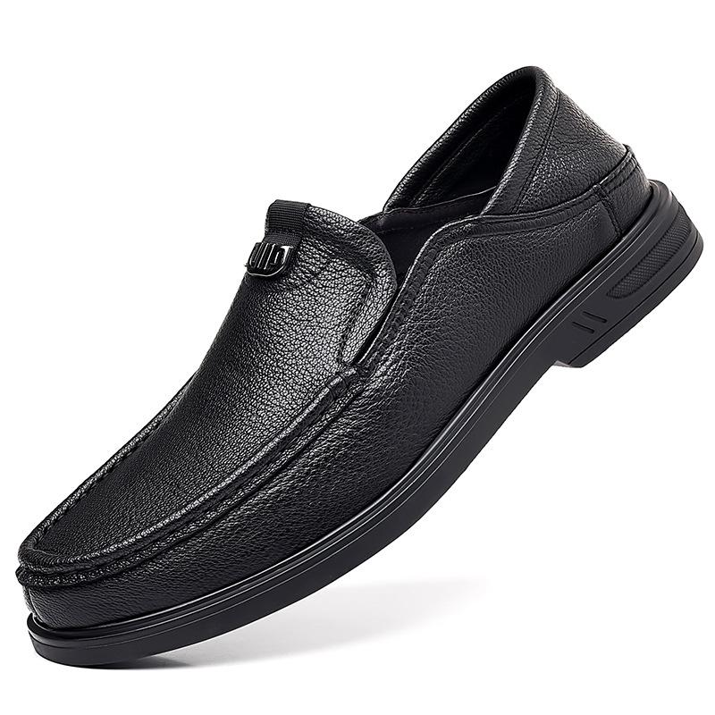 New autumn sheepskin men's beanie shoes genuine leather loafers men's casual leather shoes high-end single shoes round head men's shoes
