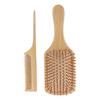 Wooden Paddle Comb Set Brush and Tail Comb Set Paddle Detangling Hairbrush and Tail Comb for Styling
