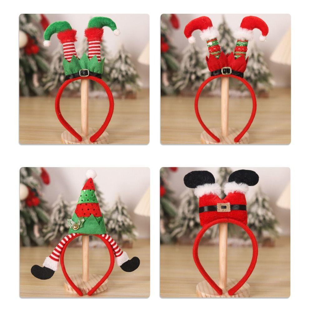 Cartoon Christmas Headbands Snowman Xmas Tree Headbands Holiday Hairbands New Year Celebration