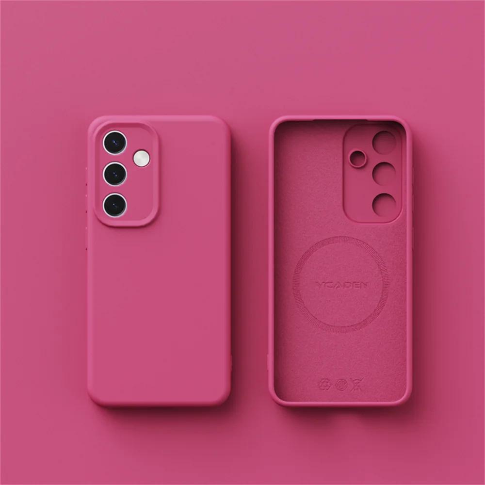 Original Liquid Silicone For Magsafe Magnetic Case For Samsung S25 S24 S23 S22 Ultra Plus A56 A16 A55 A54 Wireless Charge Cover