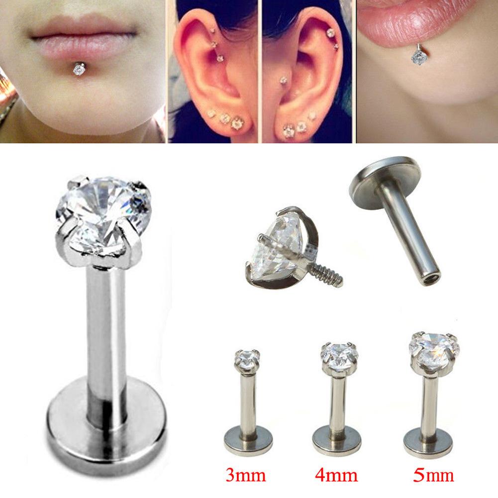 4 Piezas De Plata Tragus Lip Ring Ear Stud 3mm 4 Piezas De Plata Tragus Lip Ring Ear Stud 3mm