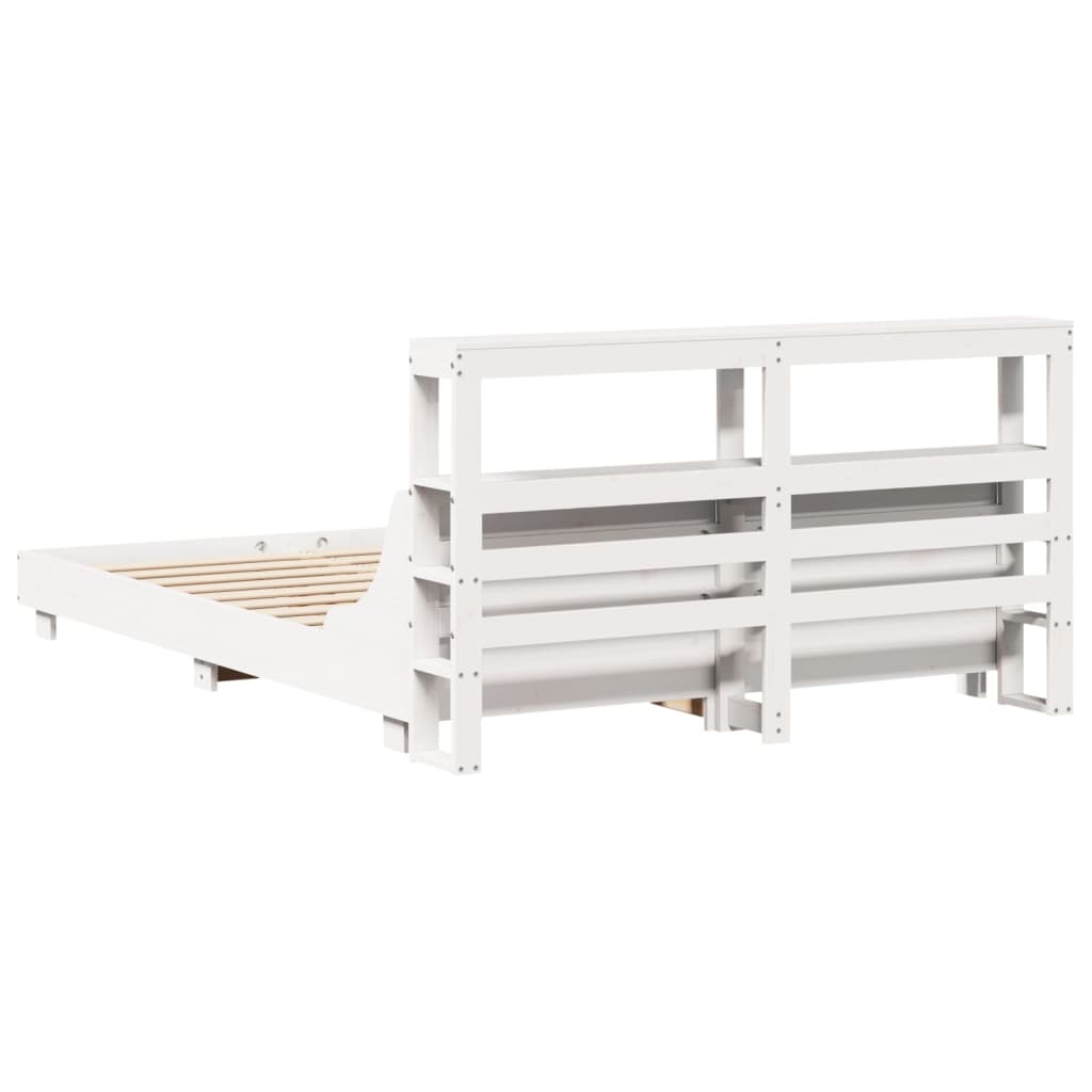 Solid Wood Bed without Mattress White 150 x 200 cm Pine Wood
