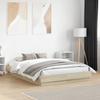 Vidaxl Bed Frame, Sonoma Oak, 140X190 Cm, Wood-Based Material