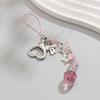 Strawberry Design Beaded Phone Chain Cute Flower Key Pendant Accessories Bag Charm  Fairytale Theme