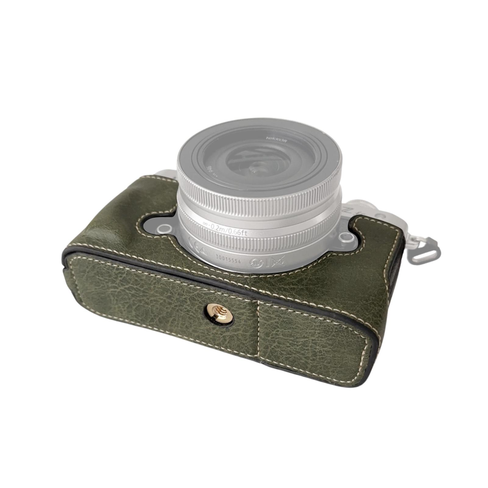 

Портативний захисний чохол для камери в ретро-стилі, тримач для камери, сумка для перенесення, дизайн з нижнім отвором з зелений