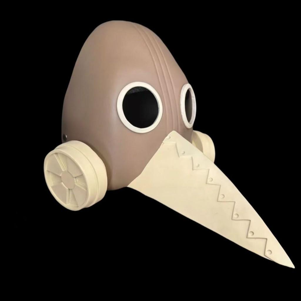 Maschera Chainsaw Man in Resina Oggetto di Scena con Design a Becco d'Uccello per Decorazioni di Natale e Halloween