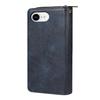 For iPhone 16e Case Zipper Pocket PU Leather Phone Cover with Hand Strap