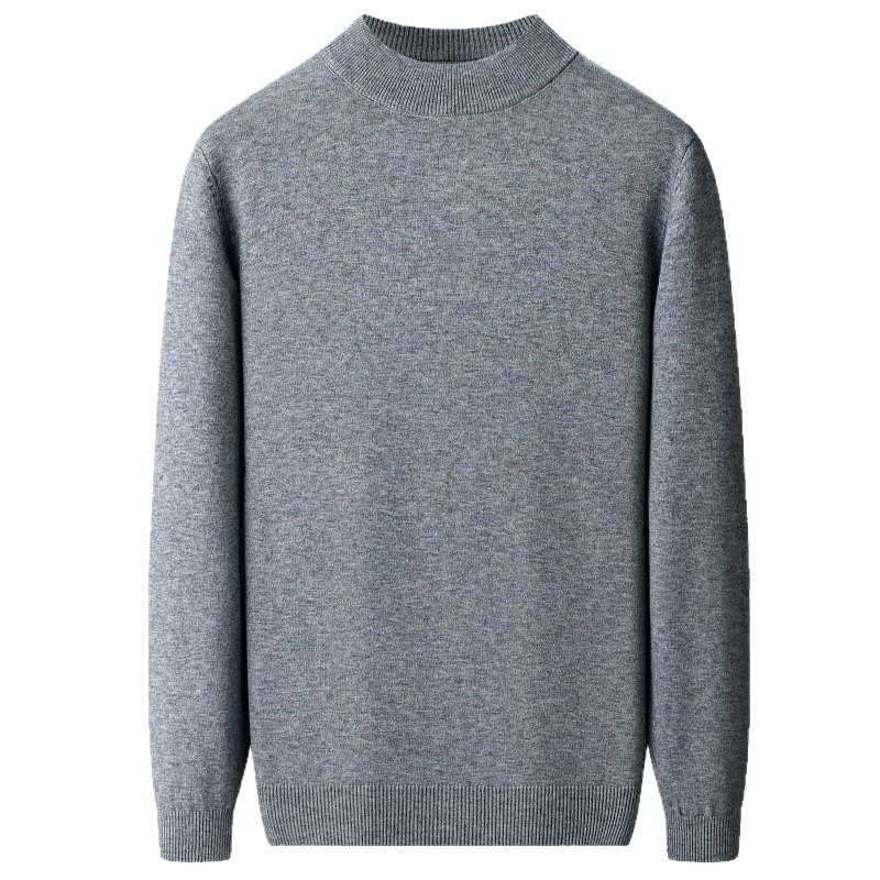 Herren Pullover aus einfarbiger Wolle - Herbst/Winter Halber Rollkragen Lässiger Baselayer