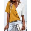 BITCED Women's Fashion Casual V-Neck Short Sleeve  Blouses & Shirts