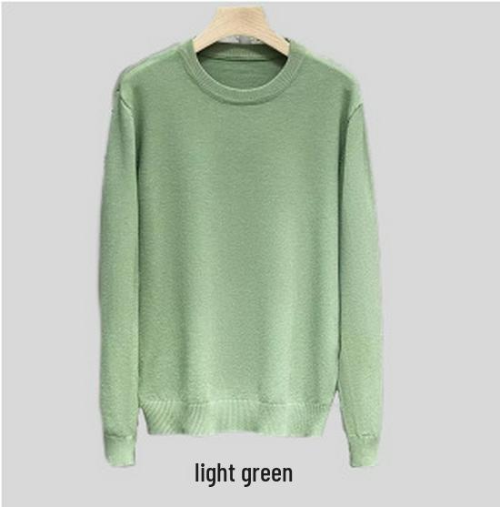 Trendy Harajuku Style Core-Spun Yarn Knitwear – Versatile No-Iron Round Neck Sweater