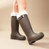 2026Women's High-cylinder Rain Boots: Stylish for Outdoor Wear, Thick-soled Water Shoes, Waterproof Galoshes, Camping Long Boots