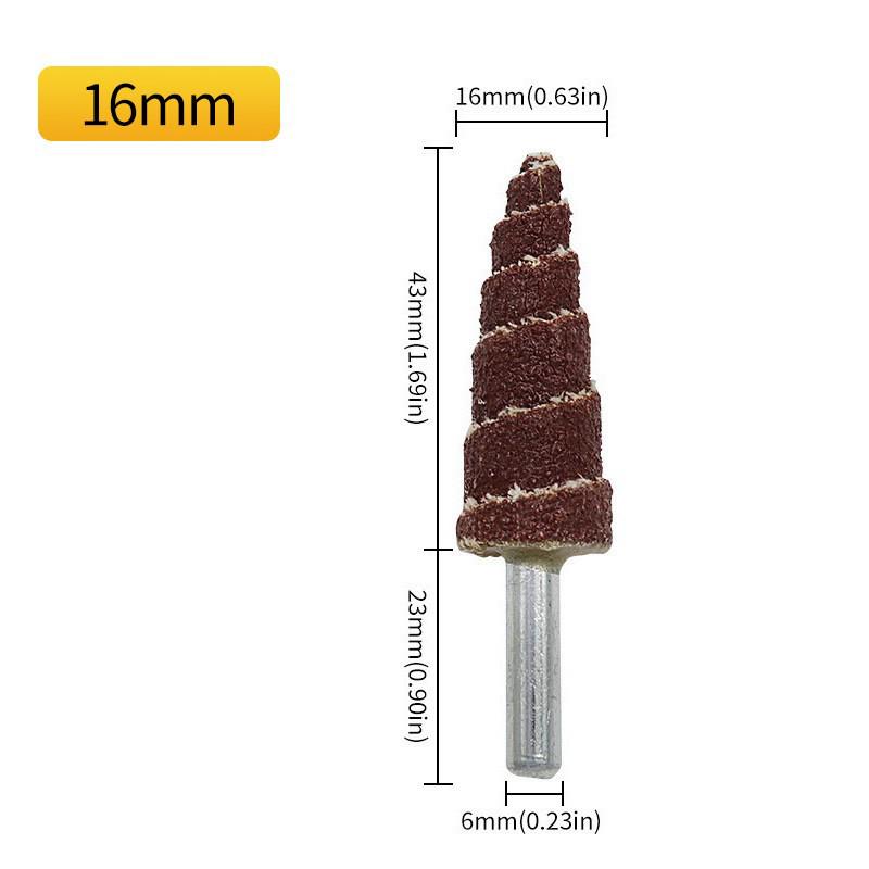 6mm Round Shank Tapered Sandpaper Flap Wheel Grinding Head with Handle