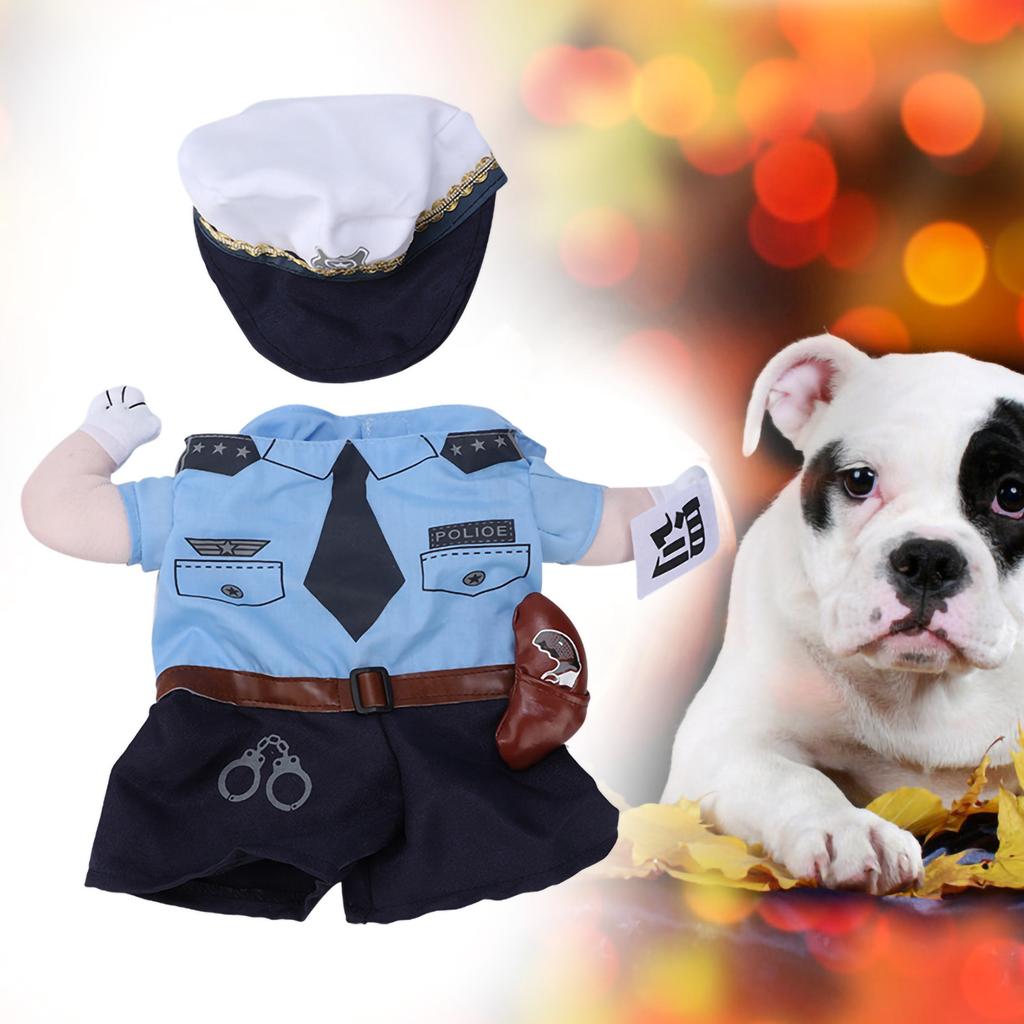 Polyester Sladký mazlíček Halloweenské oblečení Pokuta Policie Vzpřímený kostým Převlek pro kočky psy(S)