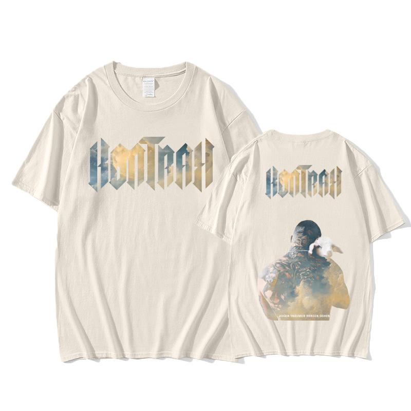 Футболка Kontra K на весну/лето хип-хоп футболка с коротким рукавом 100% хлопок футболка модная повседневная одежда M песочный