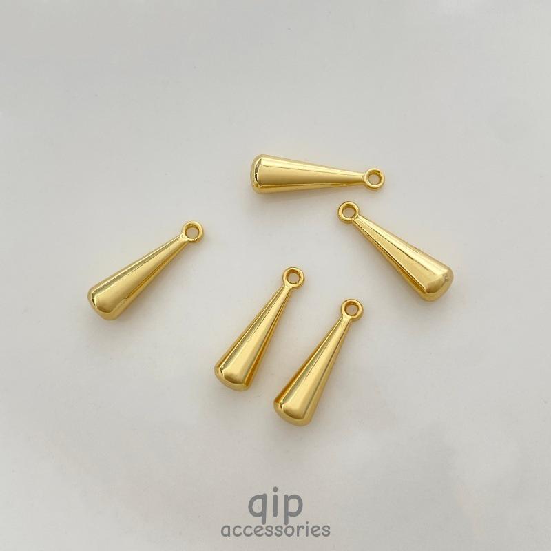 Copper-Plated 18k Gold Teardrop Charm Pendant Chain for DIY Jewelry