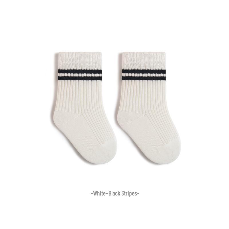 Preppy Style Mid-Calf Baby Socks – Kids' Spring, Summer, and Autumn Boneless Socks for Boys and Girls