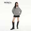 MO&Co. Women's Loose Textured Striped Linen Blend Knit Sweater