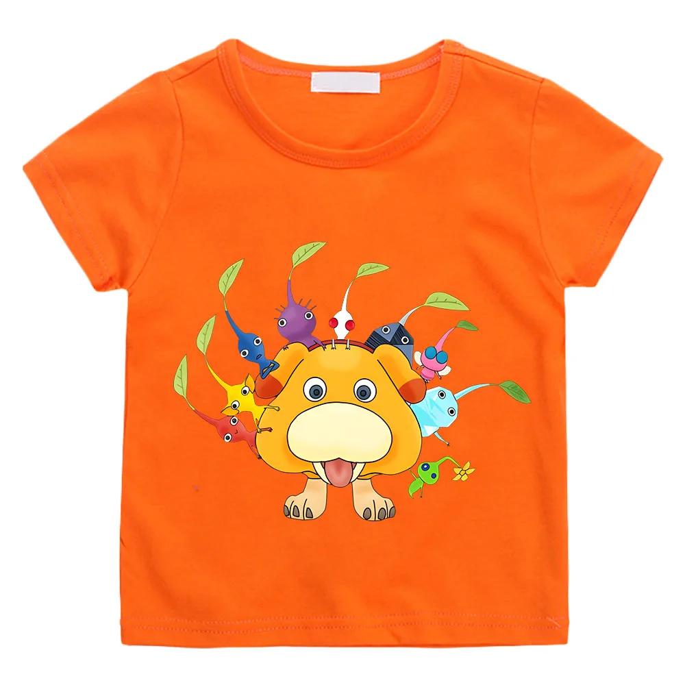 Summer Men's Hot-selling Pikmin Video Game Printed Cartoon Children's Graffiti T-shirt Short-sleeved Clothing