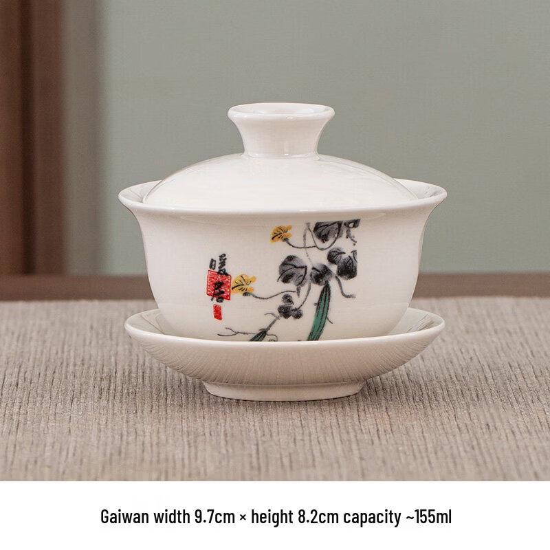 Yuluo Ceramic San Cai Gaiwan Tea Bowl