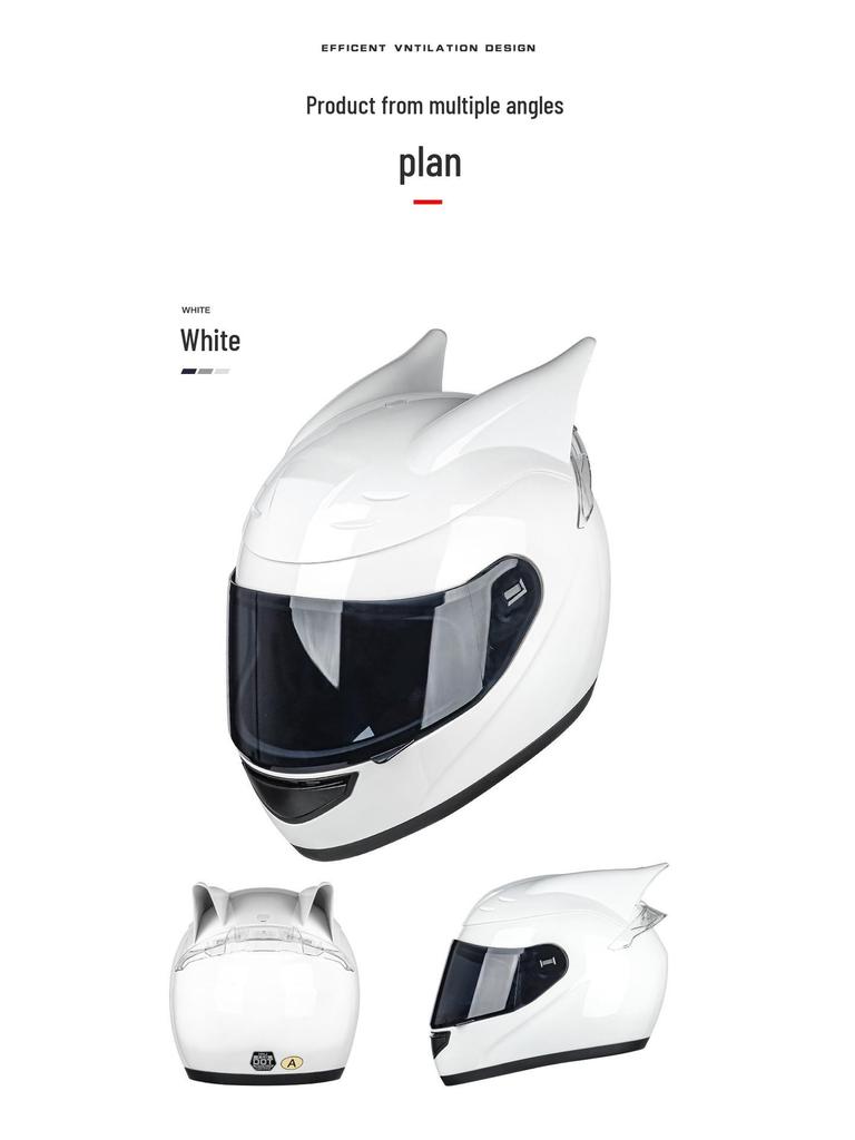Universal Full Face Motorcycle Helmet with Dragon Horn for Men & Women